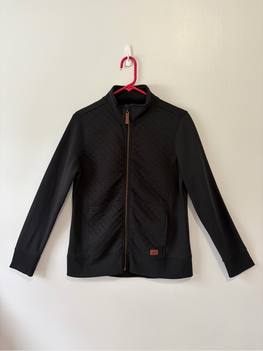 L.L. Bean Women’s Black Quilted Full-Zip Outdoor Sweatshirt; M